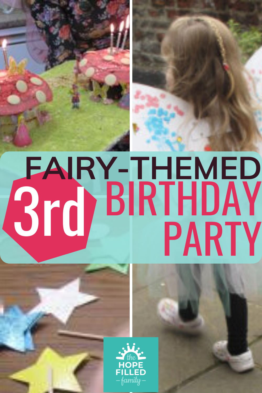 Fairy-themed 3rd birthday party for a 3 year old girl. Crafts, food, decorations, games and activities.
