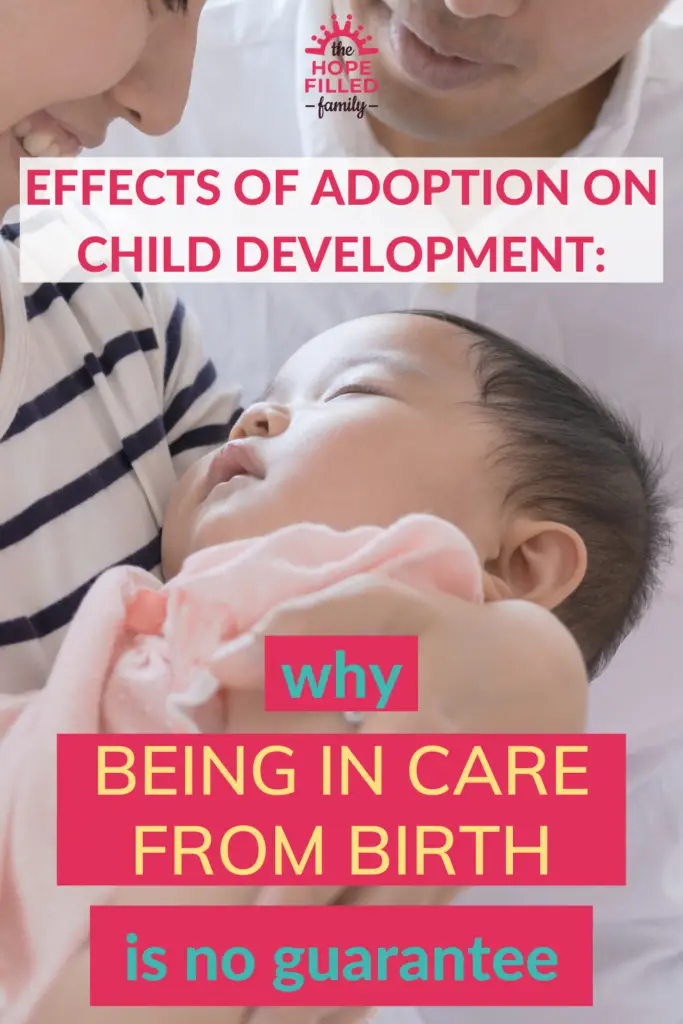 How does being adopted affect a child's development? Adopted children are more susceptible to in utero issues such as domestic violence, drinking alcohol and substance abuse. This post counters the argument that just because a child is taken into care at birth they will be 'fine'.