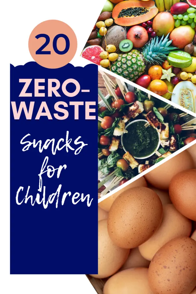 20 easy zero waste snacks for kids. Food which doesn't come in plastic packaging, but can be quickly prepared for zero waste snacks to go.