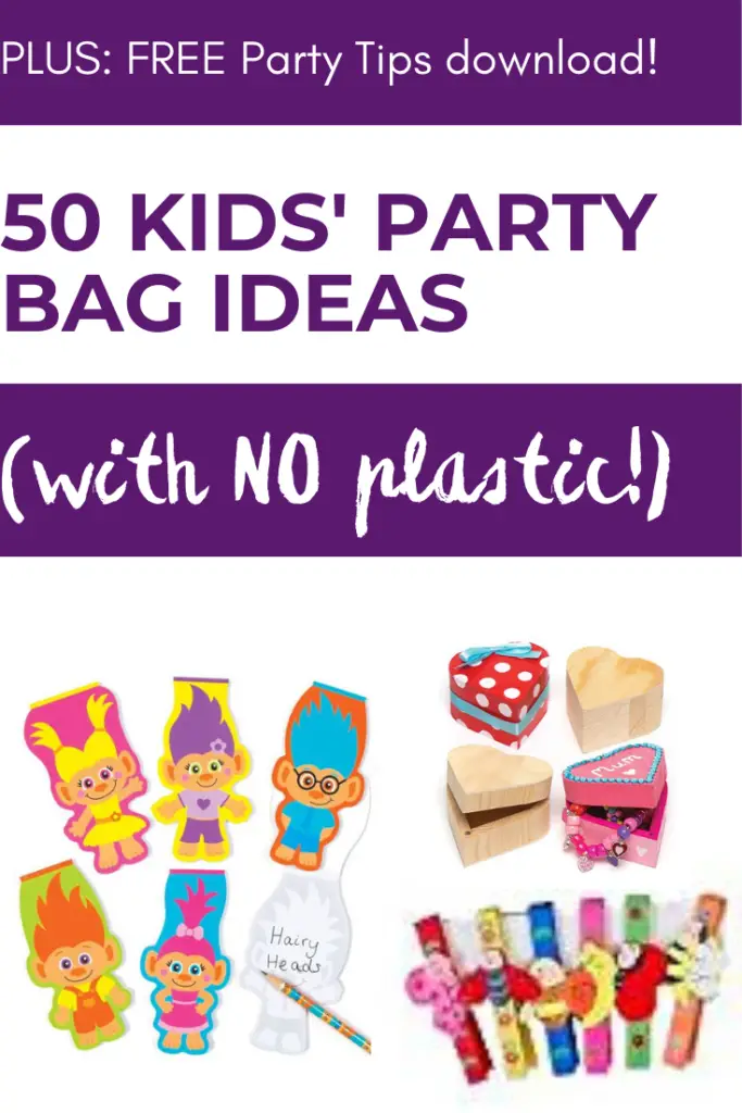 Unique plastic free party bag fillers for kids. These eco kids party bag ideas use no plastic, but plenty of sustainable materials.