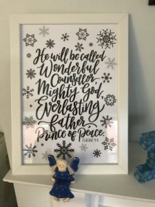 "He will be called Wonderful Counsellor..." Isaiah 9:6 - framed print - from How to Celebrate Advent at Home: 10 Advent Ideas for Families.