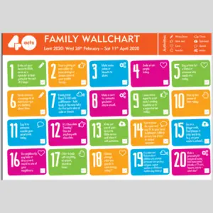 lent devotions for families, what can families do for lent, 40acts family wallchart